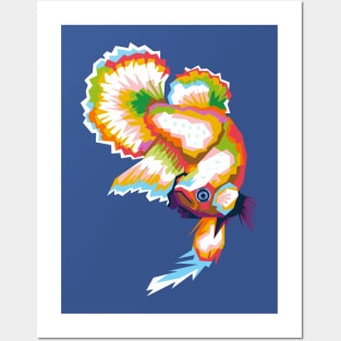 Betta fish popart Posters and Art